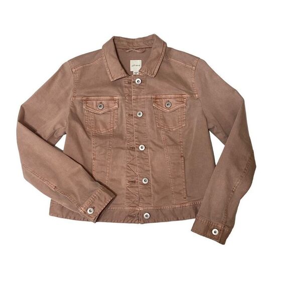 J. Jill Denim Jacket Long Sleeve Dusty Rose Light Mauve Size XS Petite - Picture 1 of 12